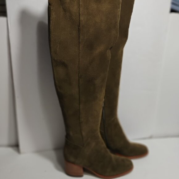 Marc Fisher Shoes - Marc Fisher WIDE CALF Suede Over the Knee Boots Womens 5M Green